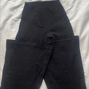 Aerie Black High-Rise Cross Waist Flare Leggings